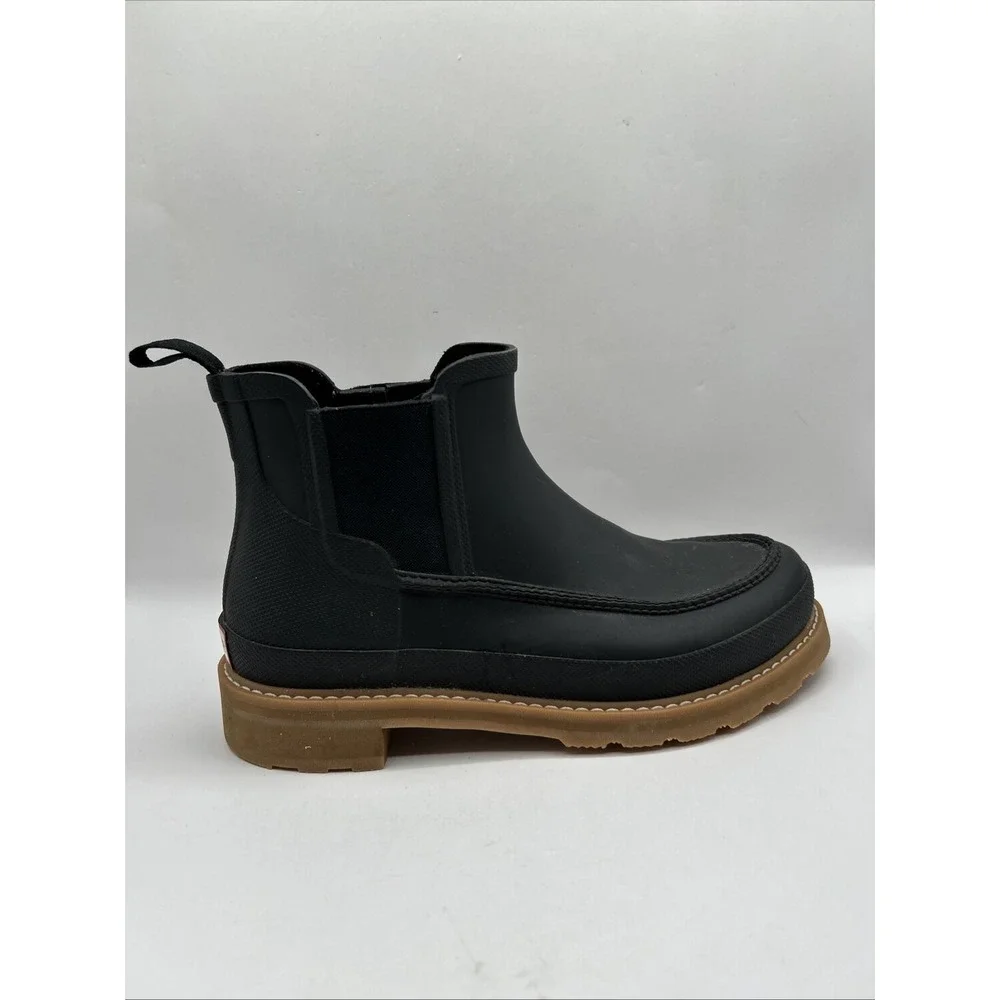 Hunter Men's Low Top Rain Boot Black Chelsea Style Size 8